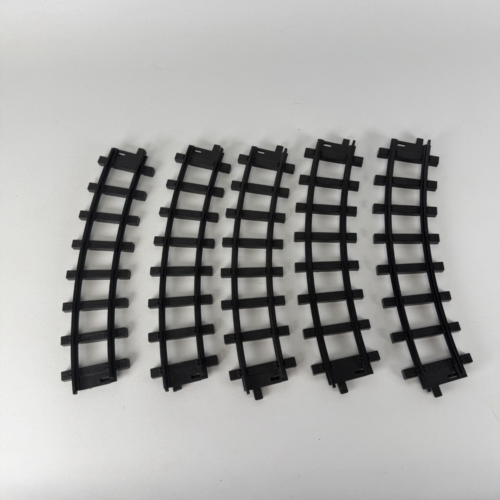 TOY STATE‎ 1992 Christmas North Pole Toy Shop Train Tracks 5 Curved Black Pieces